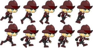 cowboy run sprite image